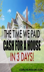 cash for a house in 3 days - title and house in background