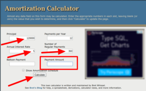 cash flow - amortization calculator example