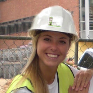 Dorsie Boddiford with hard hat on