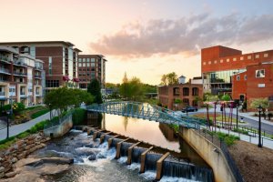 Surban Skyline - Greenville, South Carolina Reedy River Park