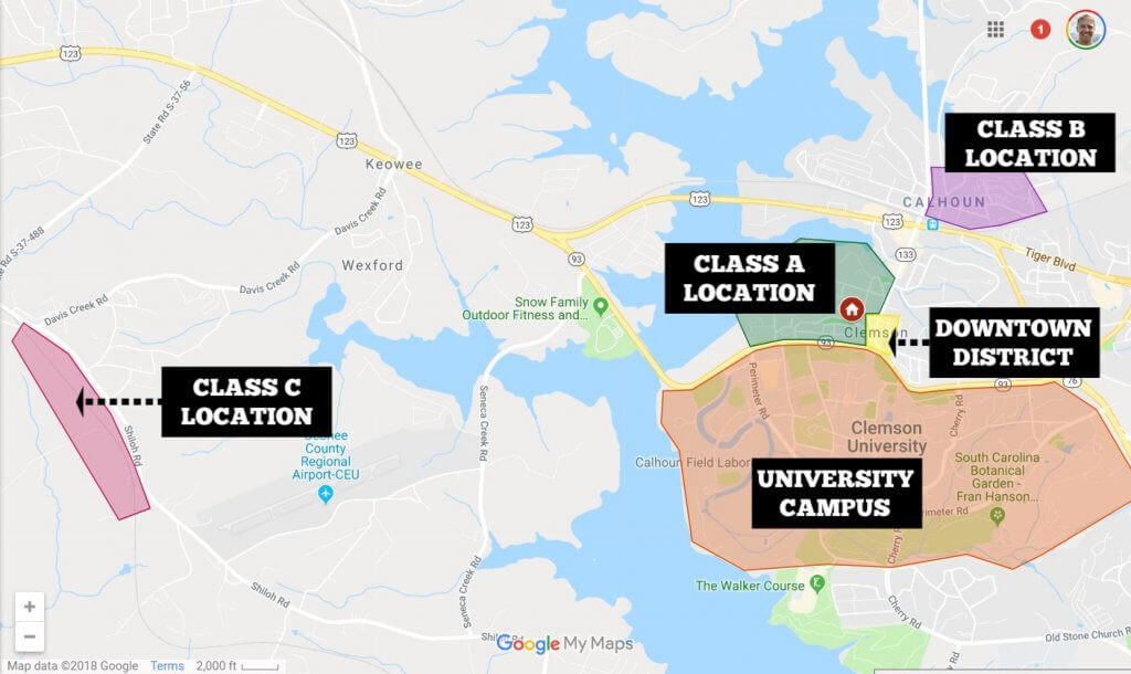 Map of Class C location - Where to Buy an Investment Property