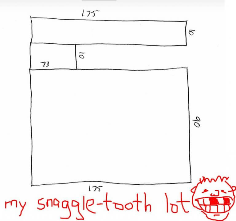 Title insurance - snaggle tooth lot