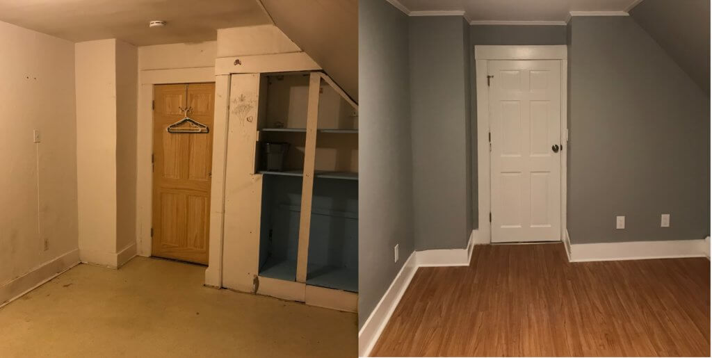 Before & after of bedroom