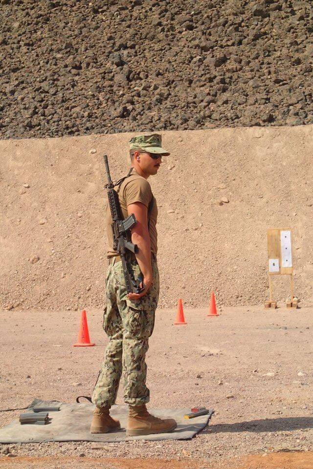 Tony on range day during military training